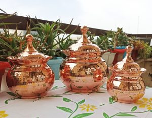 سرویس آجیل و شکلات خوری و قندان لب چین درب دار بدون پایه