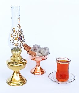 چراغ گرد سوز دکوری طلایی